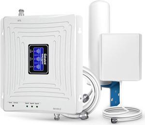 Lintratek Tri-band Cell Phone Signal Booster for Home and Office,Boost 3G 4G LTE Signal on Band 1/3/8 Up to 4,000 sq ft,65dB Signal Cellular Repeater with High Gain Antennas,FCC Approved