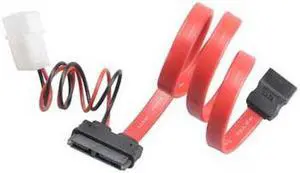 Akasa SATA Cable For Slimline Opticals, SATA Molex to Mini SATA Power & Data, 40cm