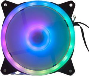12cm Case Fan, 9-Blade Radiator Fan Single Ring Frame, Computer PC Chassis CPU Cooling Fan CPU Cooler, Colors, 1 Pcs