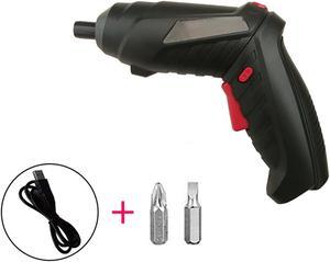 4 in 1 Cordless Screwdriver, 3.6V Black Electric Screwdriver Rechargeable Handle Drill Driver Set, 1 Set