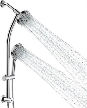 Lordear 8-Function Dual Shower System Shower Head Chrome