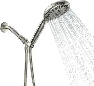 Lordear High Pressure Handheld Shower Head, 7 Spray Settings Shower Head with Handheld in Brushed