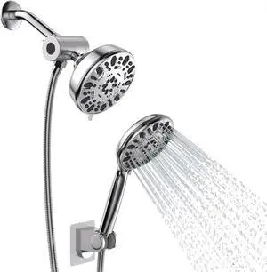 Lordear Chrome 7-Mode Dual Shower Head With Handheld