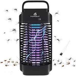 Insect killer, mosquito killer with LED light, lasting 10 hours outdoor and  indoor fly killer, electric fly killer, waterproof mosquito killer in  terrace and courtyard Black 