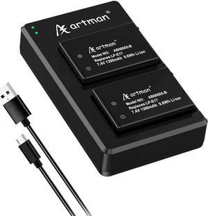 Wasabi Power LP-E17 Battery (2-Pack) and Dual USB Charger for Canon LP-E17  and Canon EOS R10, EOS RP, EOS M6 Mark II, M6, M5, M3, EOS Rebel T8i, T7i