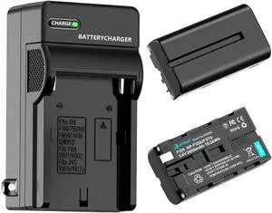 Artman NP-F550 Battery 2-Pack and Wall Charger for NP F550, F530, F970, F960, F770, F750, F330, CCD-SC55, TR516, TR716, TR818, TR910, TR917 Camera, CN-160, CN-216 LED Video Light (2600mAh)