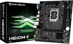 MAXSUN H610 M-ATX Motherboard (H610/ Intel LGA 1700/ Micro ATX/ DDR4/ M.2/ PCIe 4.0/ USB 3.2 Gen1/ 1GbE LAN/HDMI, DP, VGA)