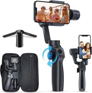 3-Axis Gimbal Stabilizer for iPhone 13 12 11 Pro Max XS X XR Samsung s21 s20 Android Smartphone, Handheld Gimble with Focus Wheel, Phone Stabilizer for Video Recording Vlog - FUNSNAP Capture 2s Combo
