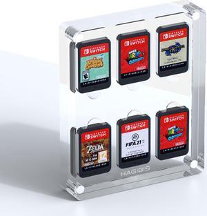 Hagibis Game Card Case for Nintendo Switch, 6 Cartridge Slots Holder Protective Shockproof Display Cabinet, Transparent Acrylic Game Storage Box for Switch NS NX