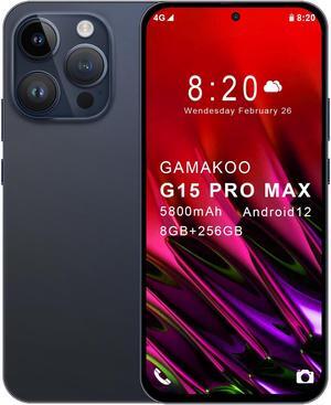 GAMAKOO G15 Pro Max 8+256GB 6.8" Unlocked Cell Phone Android Smartphone Android 12 5800mAh 24MP+32MP Blue