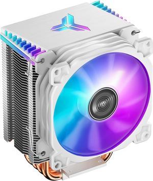 JONSBO CR1400 WHITE CPU Cooler H126mm , Air Cooling Tower Radiator , Desktop PC AM4/AM5 heatsink, 4 Copper Heatpipes for AMD /Intel LGA1200/115X , 92mm RGB Fan, Auto RGB Lighting on Top, White
