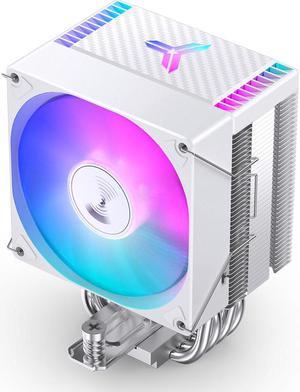 JONSBO CR1400 EVO COLOR Silent Series Mini CPU Cooler , H130mm, Air Cooling Tower Radiator, Desktop PC AM4/AM5 heatsink, 4 Copper Heatpipes for AMD/Intel LGA1700, 92mm RGB Fan, Lighting Top, white