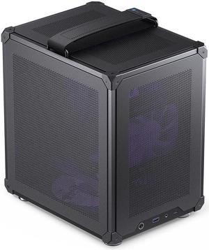 JONSBO C6 HANDLE MTX Computer Case,Simple Compact Desktop Micro ATX Chassis,1+2 Disk Bays Steel Plate Case,ATX Power Bite (L185mm Max.),Support 75mm CPU Cooler,Upper Cover/Side Panel Tool-free, Black