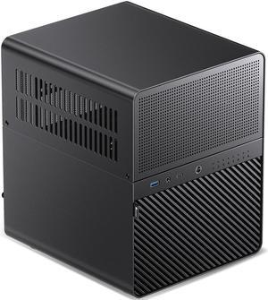 JONSBO N3 MiniITX NAS PC Chassis ITX Computer Case 81 Disk Bays NAS Mini Aluminum with Steel Plate Case Builtin 2x10cm Fan Power support SFX105mm Support 130mm CPU Cooler Black