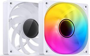 JONSBO SL-120ARGB WR ( Reverse) Case Fan,Reverse Blade, 120mm Silent Series Fan, Simple frame, Axial lasagna lens, Lower Noise , White