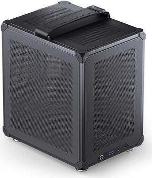 JONSBO C6-ITX BLACK ITX Handled Mesh PC Case, Simple Compact Desktop ITX Chassis, SP MB ITX/MINI-DTX, ATX Power Bite (L140mm Max.), SP 170mm Tower Cooler,3 Fan positions, Tool-free Open Case, Black