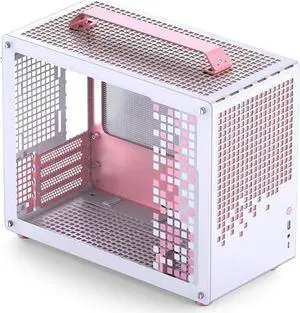 JONSPLUS Z20 PINK/WHITE Micro-ATX Computer Case,with Detachable Carrying handle , Mini Size, High-performance Hardware Compatible, Support 240AIO, H160mm Cooler,  Pink/White
