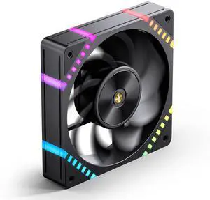 JONSBO HF2-120BR 120 mm High Performance PC Fan, 12cm Reversed Case Fan FDB Bearing, ARGB lighting,9 Fan Blades, 5-year Warranty, Black