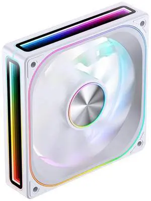 JONSBO ZA-120W PC Case Fan, Silent Computer Fan with 4-Sides Infinity Mirror Fan 2400RPM, 3Pin ARGB , 4Pin PWM Integrated M&F Head ,Aluminum Nameplate, White