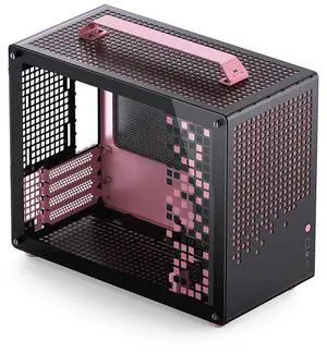 JONSPLUS Z20 PINK/BLACK Micro-ATX Computer Case,with Detachable Carrying handle , Mini Size, High-performance Hardware Compatible, Support 240AIO, H160mm Cooler, Orange/Black