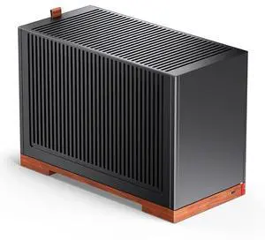 JONSBO T9 BLACK 4.0 Aluminum SFF Desktop PC Case, Tool -free ITX Case, Support SFX100mm/GPU   202mm-310mm, With a PCI-e 4.0 Cable, Multi-mesh Panel Design, Black