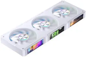 JONSBO ZC-360W 3.38"x3 Screen PC Fan,3 Magnetic 3.38 LCD Screen Control Software,Integrated Link Fan,Customize Display Patterns,Data,Video Upload and Playback,Screen Set Freely,Dual Ball Bearing,White JONSBO ZC-360W 3.38"x3 Screen PC Fan,3 Magnetic 3.38 LCD Screen Control Software,Integrated Link Fan,Customize Display Patterns,Data,Video Upload and Playback,Screen Set Freely,Dual Ball Bearing,White