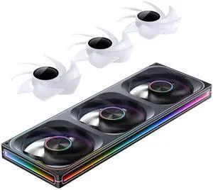 JONSBO ZA-420B PC Case Fan, 420mm Silent PC Fan with 4-Sides Infinity Mirror Fan 1800RPM, Fan Style Exchangeable (AL NP/Infinity Mirror) ,3Pin ARGB,4Pin PWM Integrated M&F Head ,Aluminum NP, Black