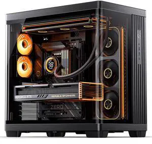 JONSBO TK-4 BLACK ATX PC Case,Separated Cabinet PC Case, ATX Computer Case,Bi-Bent Surround View Glass,Aluminum Alloy, Support ITX/M-ATX /ATX, SP Back-connect( BTF)MB /460GPU/200PSU,Type-C Jack, BlacK