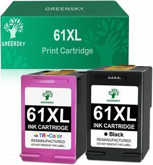 Refurbished Replacement Ink Cartridge Combo Lot Compatible For HP 61Xl 1 Black  1 Color