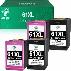 Refurbished Replacement Ink Cartridge Combo Lot Compatible For HP 61Xl 2 Black  2 Color