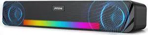 Wireless Computer Speaker, Rechargeable Bluetooth Speaker with AUX and 6 RGB Light Mode, USB and Battery Powered Computer Speaker for Desktop PC,Phone,Portable Soundbar for TV,Laptop,Gaming 10W Wireless Computer Speaker, Rechargeable Bluetooth Speaker with AUX and 6 RGB Light Mode, USB and Battery Powered Computer Speaker for Desktop PC,Phone,Portable Soundbar for TV,Laptop,Gaming 10W