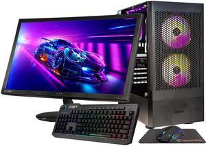 Gigatech Gaming Apollo 5 Gaming PC Desktop - System: AMD Ryzen 5 5500 4.2GHz 6-Core 12-Threads, Intel Arc A380 GPU Graphics Card, DDR4 3200MHz Memory, 512GB NVMe SSD, RGB, Built-In Wi-Fi, Windows 11