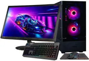 Gigatech Gaming Titan 7 Gaming PC Desktop Bundle - Core Ultra 7 265K, RTX 5060 TI, 64GB DDR5, 1TB SSD + 6TB HDD, RGB, Windows 11, Wi-Fi, Monitor