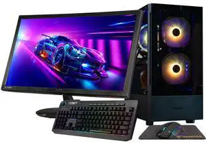 Gigatech Gaming Titan 5 Gaming PC Desktop Bundle - Core Ultra 5 245K, RTX 5060, 32GB DDR5, 512GB SSD + 6TB HDD, RGB, Windows 11, Wi-Fi, Monitor