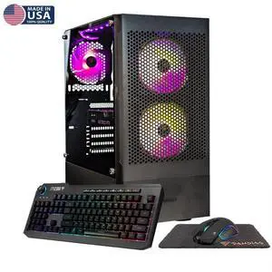 Gigatech Gaming Apollo 5 Gaming PC Desktop - AMD Ryzen 5 5500 4.2GHz 6-Core, NVIDIA RTX 3050 GPU Graphics Card, 32gb DDR4 3200MHz, 512GB SSD + 6TB HDD, RGB, Windows 11, Wi-Fi