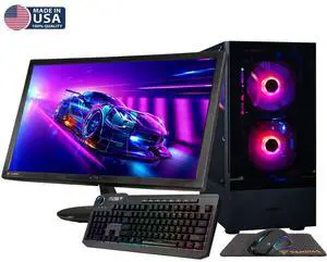 Gigatech Gaming Titan 7 Gaming PC Desktop Bundle - Core Ultra 7 265K, RTX 5060 TI, 64GB DDR5, 1TB SSD + 6TB HDD, RGB, Windows 11, Wi-Fi, Monitor