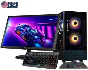 Gigatech Gaming Titan 5 Gaming PC Desktop Bundle - Core Ultra 5 245K, RTX 5060, 32GB DDR5, 512GB SSD + 4TB HDD, RGB, Windows 11, Wi-Fi, Monitor