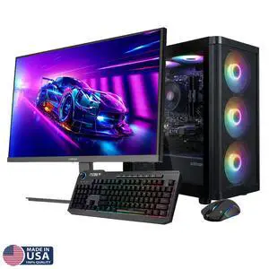 Gigatech Gaming Apollo 5 Gaming PC Desktop Bundle - Ryzen 5 5500, ARC A380, 32GB DDR4, 512GB SSD, RGB, Windows 11, Wi-Fi, Monitor Gigatech Gaming Apollo 5 Gaming PC Desktop Bundle - Ryzen 5 5500, ARC A380, 32GB DDR4, 512GB SSD, RGB, Windows 11, Wi-Fi, Monitor