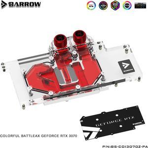 Barrow 3070 GPU Water Block for COLORFUL Battle-AX RTX 3070, Full Cover ARGB GPU Cooler, BS-COI3070Z-PA
