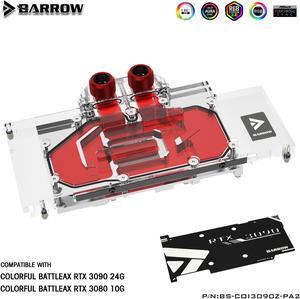 Barrow 3090 3080 GPU Water Block for Colorful BATTLEAX 3090/3080, Full Cover 5v ARGB GPU Cooler, BS-COI3090Z-PA2