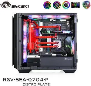 Bykski Waterway Board Kit RGV-SEA-Q704-P Distro Plate For Seasonic SYNCRO Q704 Case Acrylic Tranperant  For  Water Cooling Loop
