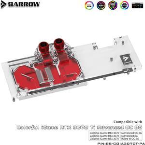 Barrow GPU Water Block , For Colorful iGame RTX 3070 TI Advanced OC / Ultra W OC 8G , Full Cover Water Cooler BS-COIA3070T-PA