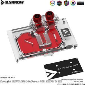 Barrow GPU Water Block For Colorful Geforce RTX 3070 Ti GPU Card ,  Full Cover Water Cooler With Backplane BS-COI3070TZ-PA