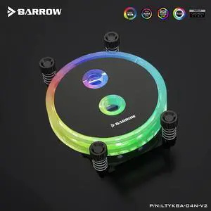 Barrow Brilliant Edition CPU Block, For Intel and AMD CPU, LRC 2.0 Acrylic Micro Waterway Water Cooling Cooler, LTYKB-04I LTYKBA-04N-V2