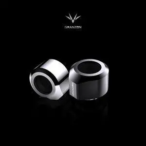 Granzon Fitting In 4 Pcs/Set , Anti-off Hard Tube Adaptor, Brass Black/Silver G1/4" Rotary Connector, Revolvable Adjustable For Water Cooling, GD-FT14