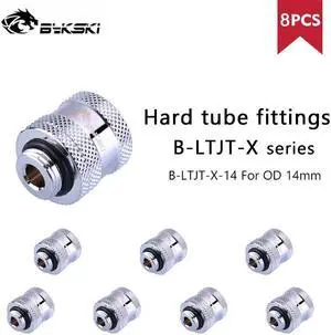 RGB Hard Tube Fitting Built-in Lighting Bykski Water Cooling Adapter For OD14mm / OD16mm Rigid Pipe, 8pcs/lot, B-LTJT-X B-LTJT-X-16
