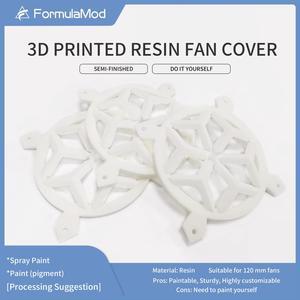 FormulaMod 3D Printed Semi-finished Fan Cover, Spray Paint By Yourself, Resin Material, Durable, Suitable For 12cm Fans, One Set 3 Pcs