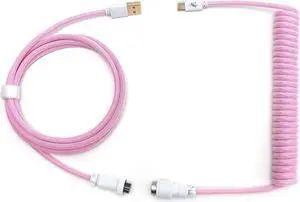 FormulaMod Custom Coiled Keyboard Cable for Type-C Mechanical Keyboard,Aviator USB Cable for Gaming Keyboard, Pro Double Sleeved Cable with Organizer Zipper Bag