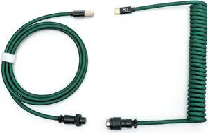 FormulaMod Custom Coiled Keyboard Cable for Type-C Mechanical Keyboard,Aviator USB Cable for Gaming Keyboard, Pro Double Sleeved Cable with Organizer Zipper Bag