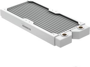 Barrow 240mm Copper Radiator With 28mm Thick G1/4" Thread, White High-density Radiator For Computer Water Cooling system, 240 White Dabel-28a 240